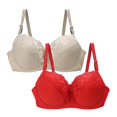 thumbnail image 1 of Breezora Delicate Lace Full Coverage Underwire Bra for Women Extended Sizes Supportive Comfort Fit 75D Size Dark Blue, 1 of 3