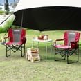 thumbnail image 3 of Chaise de Réalisateur Surdimensionnée de 400 Lb avec Table d'Appoint, Chaise de Pelouse Pliante Portable Robuste avec Pochette de Rangement, Camping Extérieur Plage Sports, Orange/rouge/marine/noir, 3 of 7