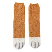 FhsagQ Socks Socks for Women Set Women Fashion Cat Claw Coral Thickening Fuzzy Middle Stockings Socks Womens Socks Fishnet Womens Socks Black Yellow One Size
