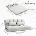 thumbnail image 3 of HOMCOM Adjustable Floor sofa Foldable Lazy Sofa Sleeper w/ 2 Pillows, 3 of 10