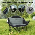 thumbnail image 4 of Outsunny Chaise de Camping Double, Chaise de Camp Rembourrée avec Porte-Gobelets, Noire, 4 of 10