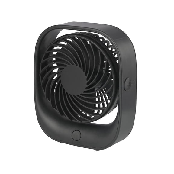 Ventilateur de table portatif USB rechargeable personnel de Mainstays en noir