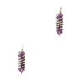 thumbnail image 4 of yingyy Wire Wrapped Charm Hanging Pendant Colorful Exquisite Crystal Crafting Necklace Keychains Earrings Accessories Amethyst 2Set, 4 of 6