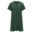 thumbnail image 4 of Penkiiy Robes Grande Taille pour Femmes aux Formes Robe Ample Dames Robe d'Été de Détente Aguichant Petite Col en V Manches Courtes Robe Décontractée 5TG Vert, 4 of 5