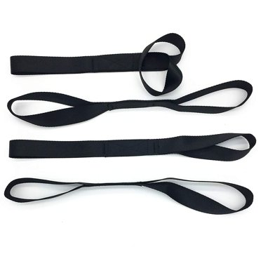 Heavy Duty 1,200lb. Workload Soft Loop Tie Down Straps for Towing or Trailering ATV, UTV, Motorcycle, Lawn Garden Equipment (Set of 8) (18 Inches, Black)