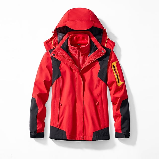 Qertyioot Plus Size Coat for Womens,Sprinting Suit Removable Three In One Or Two Piece Outdoor Ski Riding Suit Hooded Warm