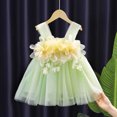 thumbnail image 2 of Été 2022 Nouveautés Filles Sans Manches Col Rond en Maille Fleurs Rose Muti Roupa Infantil Menina Mignonne Robe de Fête Costume 4-7T, 2 of 6
