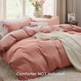 thumbnail image 2 of Bedsure Pink Clay Duvet Cover Queen Size - Soft Prewashed Queen Duvet Cover Set, 3 Pieces, 1 Duvet Cover 90x90 Inches with Zipper Closure and 2 Pillow Shams, Comforter Not Included, 2 of 6