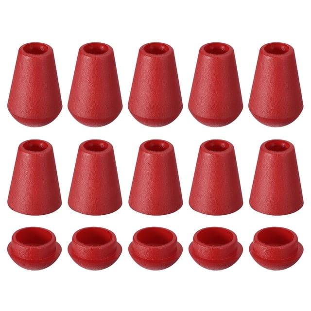 Unique Bargains Lot de 20 Butée d'Extrémité en Plastique pour Cordon, Verrou d'Extrémité de Cordon, Attache de Corde, Rouge