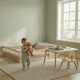 thumbnail image 2 of MIMI BEDS Dream Raft Floor Bed with Guardrails, Solid Pine Wood Frame, Double, Natural, 2 of 15