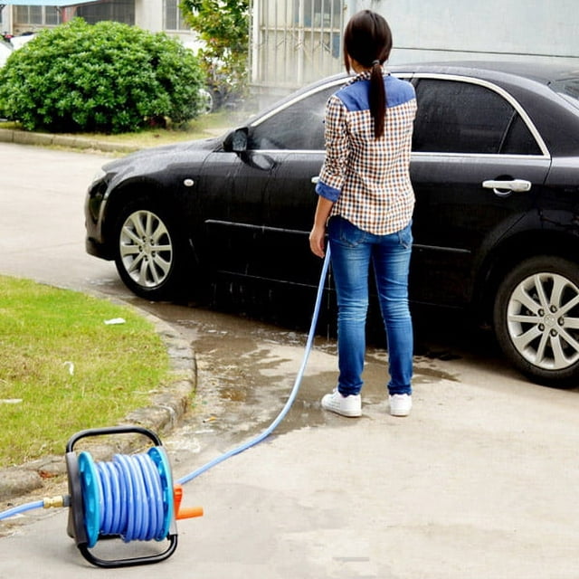 CHOK Water Hose Reel Cart Garden Pipe Support Wall with Aluminum Frame Storage