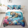 thumbnail image 2 of YST Leopard Cheetah Bedding Set, Sea Marine Themed Comforter, 7-Piece, Queen, 2 of 6