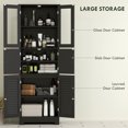 thumbnail image 4 of HOMCOM Armoire de Rangement de Salle de Bain avec Portes à Persiennes, Tablette Ajustable, Noir, 4 of 10