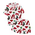 thumbnail image 1 of WEAIXIMIUNG Ensemble de Pyjama Décontracté pour Enfants de Noël Imprimé, Chemise à Col Boutonnée à Manches Courtes et Short, 2-3 Ans, 1 of 5