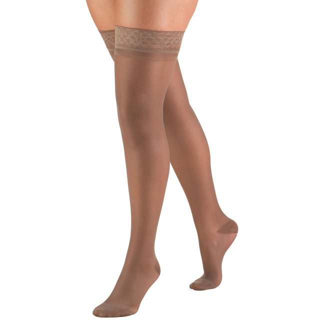 Truform Bas Cuisse Transparents : 15 - 20 mmHg, Taupe, Petit