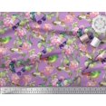 thumbnail image 3 of Soimoi Cotton Cambric Fabric Leaves,Floral & Hummingbird Bird Fabric Prints By Yard 42 Inch Wide, 3 of 3