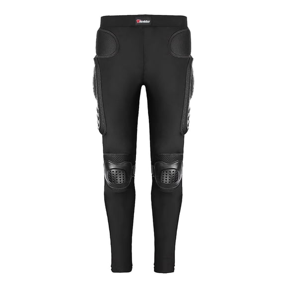 Motorcycle Armor Pants for Men with Hip and Knee Protection, Outdoor Riding Gear in Solid Black, Breathable and Thick Fabric for Safety