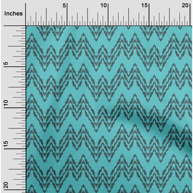 oneOone Cotton Poplin Fabric Chevron Ikat Print Sewing Fabric BTY 56 Inch Wide