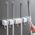 thumbnail image 1 of Aursykel Wall Mounted Mop Rack Organizer 4 Slots Easy Install for Kitchen Laundry Room Garden Garage Storage Space Storage Long Lasting Heavy Duty Tool Holder, 1 of 7