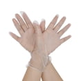 thumbnail image 3 of 100 Pcs Gants Jetables pour Hommes Femmes Gants de Protection en PVC pour le Travail Service Alimentaire Lavage Nettoyage (Transparent, P/M/G/TG), 3 of 4