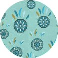 thumbnail image 1 of Ahgly Tapis d'Intérieur Lavable en Machine Carré Vert Mer, 3 Pieds Carré, 1 of 7