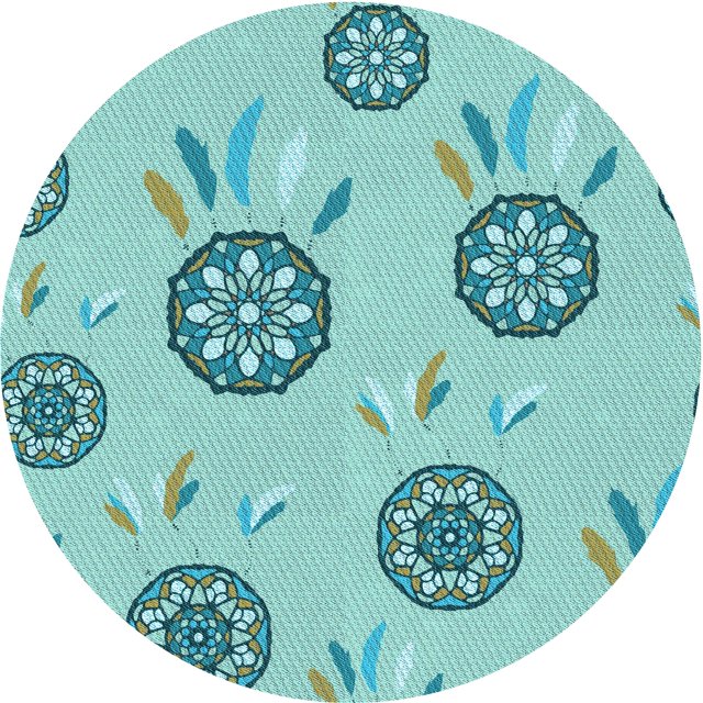 Ahgly Tapis d'Intérieur Lavable en Machine Carré Vert Mer, 3 Pieds Carré