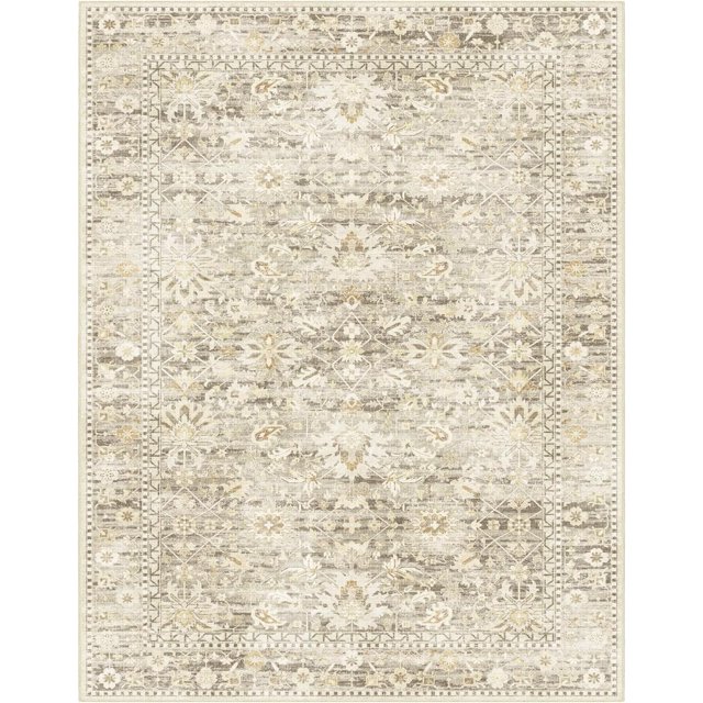 phonzenuo 7x9 Washable Area Rug Boho Stain Resistant Rug for Living Room,Non-Slip Backing Rugs for Bedroom,Kitchen, Terracotta