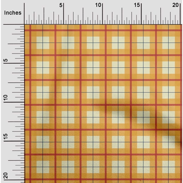 oneOone Viscose Chiffon Fabric Madras Check Printed Craft Fabric BTY 42 Inch Wide