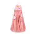 thumbnail image 1 of Ohufall Household Hanging Hand Towels Corals Fleece Solid Color Children's Hand Towels Cute Piglet Style Small Hand Towels For Bathroom Soft Hand Towels, 1 of 5