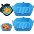 thumbnail image 2 of 2 Pcs Pot en Silicone pour Friteuse à Air Chaud avec Poignée Résistant à la Chaleur Doublure pour Friteuse à Air 6.9 Pouces Moule de Cuisson Carré, 2 of 4