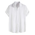 thumbnail image 1 of BOBOGOJP Muscle Fit Dress Chemises à Carreaux à Manches Courtes, Blanc XL, 1 of 5