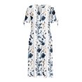 thumbnail image 4 of Babysbule Liquidation Robes d'Été pour Femmes, Mode Femmes Décontractée Ample Imprimé Papillon Col en V Manches Mi-Longues Boutons Poches Robe Longue, 4 of 5