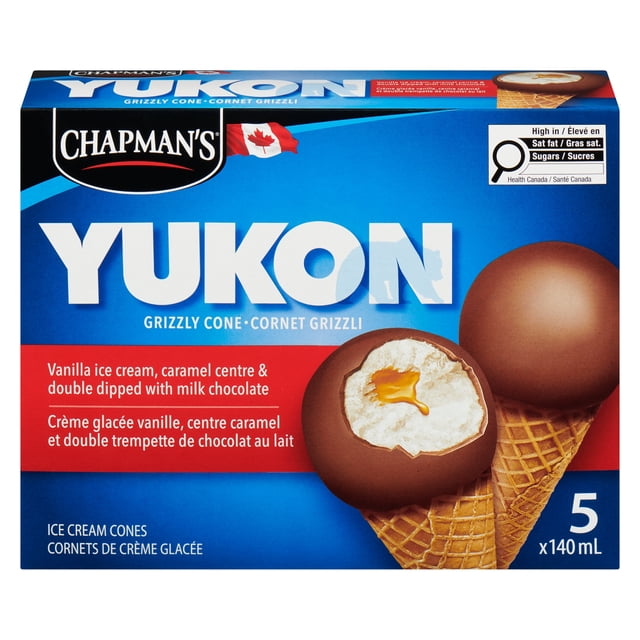 Chapman's Yukon Grizzly Double the Dip Cone in a Box, 5 x 140mL