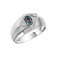 thumbnail image 3 of RYLOS Mens Rings Sterling Silver Ring 6X4MM Oval Shape Gemstone & Diamond Ring Alexandrite June Birthstone Rings For Man Silver Rings, Size 13, 3 of 7