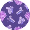 thumbnail image 1 of Ahgly Tapis Rond Lavable en Machine Intérieur Transitionnel Violet Améthyste Violet, 5 Pieds Rond, 1 of 7