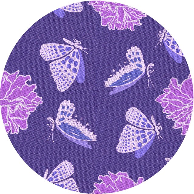 Ahgly Tapis Rond Lavable en Machine Intérieur Transitionnel Violet Améthyste Violet, 5 Pieds Rond