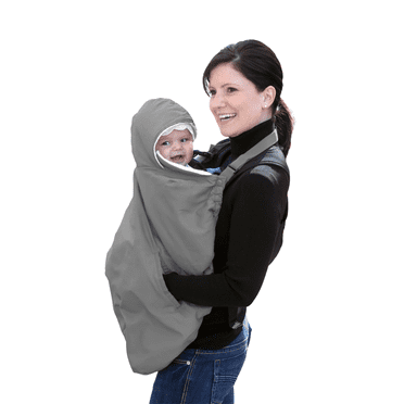Jolly Jumper Snuggle Cover | Water-Repellent, Fleece-Lined Baby Carrier Cover with Roll-Away Hood | Converts to Stroller & Car Seat Cover