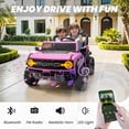 thumbnail image 4 of 24V 2 Seater Ride on Cars for Big Kids, Licensed Ford Bronco Raptor Powered Ride on Toy Truck with Remote Control, Spring Suspension, Bluetooth, LED Light, Electric Car for Kids 3-8 Boys Girls, Pink, 4 of 8