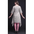 thumbnail image 3 of Bimba Hauts Imprimés Floraux Feuilles Roses et Tulipes pour Femmes Kurti Asymétrique Robe d'Été pour Filles Grand, 3 of 6