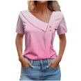 thumbnail image 1 of Blouses pour Femmes Col en V Décontracté Manches Courtes Printemps et Été Haut, 1 of 1