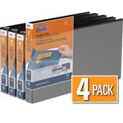 QuickFit Heavy Duty Round Ring  Legal Landscape Spreadsheet View Binder, 4 Pack, 1"