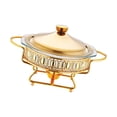 thumbnail image 3 of Tnarru Buffet Food Warmer Buffet Server Metal Rack Cookware Food Warmer Tray Catering Buffet Warmer for Wedding Event Party Birthday Gold, 3 of 8