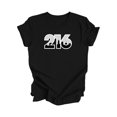 thumbnail image 1 of 216 Cleveland Ohio USA Code Régional Skyline de la Ville Cadeau - T-Shirt Unisexe - Inspired X, 1 of 1