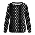 thumbnail image 4 of Lmnyox Chandails à Col Rond pour Femmes, Mode Décontractée, Imprimé, Manches Longues, Chandails à Enfiler avec Poche, Chemises Basiques Amples, 4 of 6