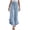 Sky Blue Pants for Women, variant on CFLVAEK Ruffle Hem Pants for Women Elegant Smocked High Waist Pant Dressy Casual Wide Leg Trousers for Office Business Orange XL