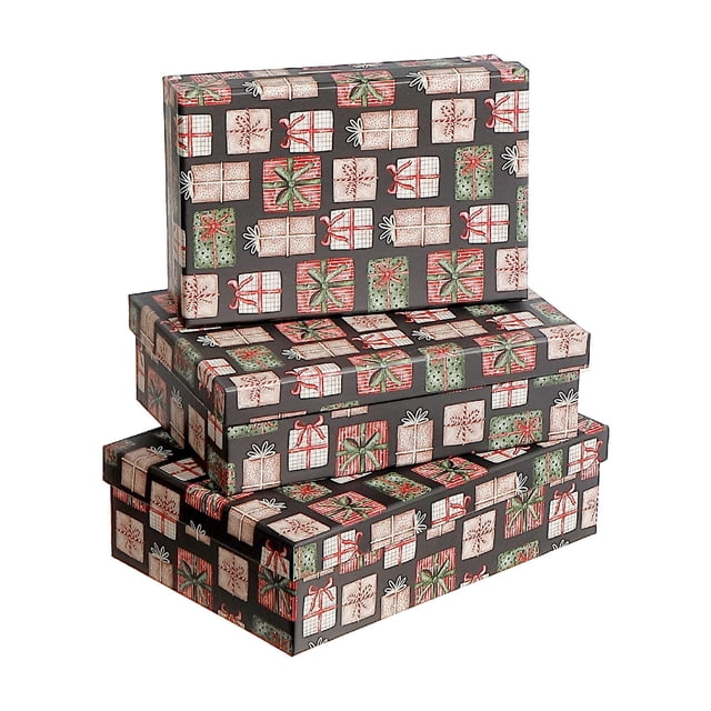 Rect. Nesting Boxes (Presents) (Set Of 3)