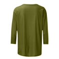 thumbnail image 5 of DPTALR T-shirt Ample Uni pour Femme, Blouse Mi-Longue à Manches 3/4, Col Rond, Hauts Décontractés, 5 of 5
