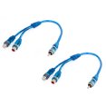thumbnail image 3 of Unique Bargains Câble Répartiteur Audio RCA Femelle vers Mâle, 30 cm, Lot de 2, Bleu, 3 of 4