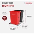 thumbnail image 3 of Rev-A-Shelf Double Pullout Trash Can 35 qt. for Kitchen, Red, RV-18KD-1618C-S, 3 of 10