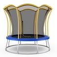 thumbnail image 1 of Gymax 10FT Recreation Trampoline w/ Exclusive Flower Shape Enclosure Net Yellow, 1 of 8